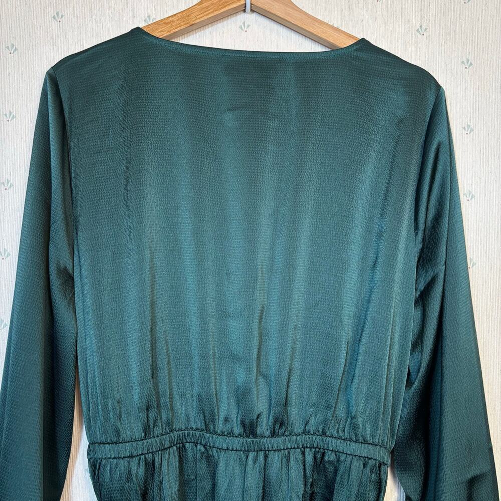Lane Bryant Textured Satin Long Sleeve Wrap Skirt Midi Dress Size 18 Formal NWT - Picture 6 of 15